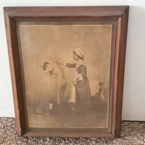Vintage Wood Framed Old Picture Print